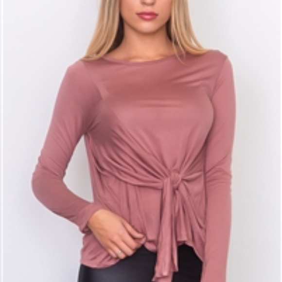 SIDE TIE JERSEY TOP - Picture 3 of 3